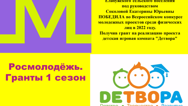 Грант на реализацию проекта детская игровая комната "Детвора"